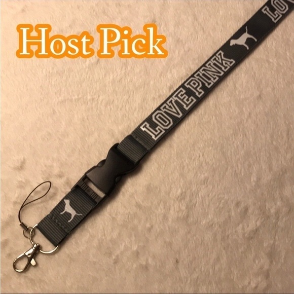 ✅HOST Pick✅ Gray Love Pink Lanyard, NWOT - Picture 1 of 4